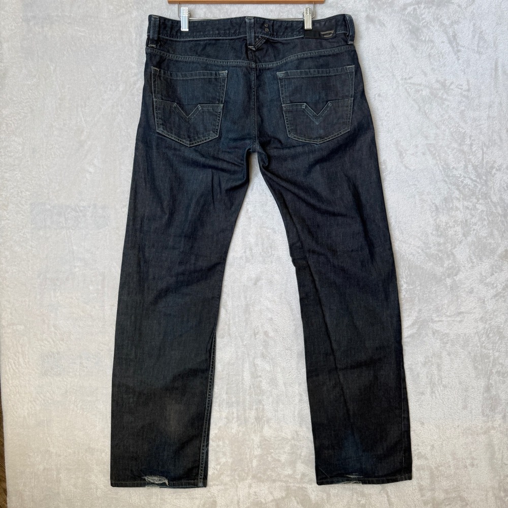 Diesel Larkee 0088Z Selvedge Jeans Men's 34x32 Dark Wash Button Fly Straight Leg